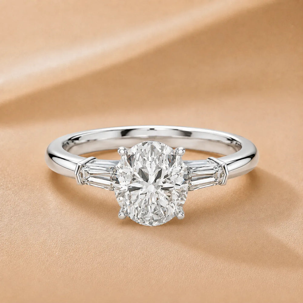 Emerald Elegance Ring with Customize baguette