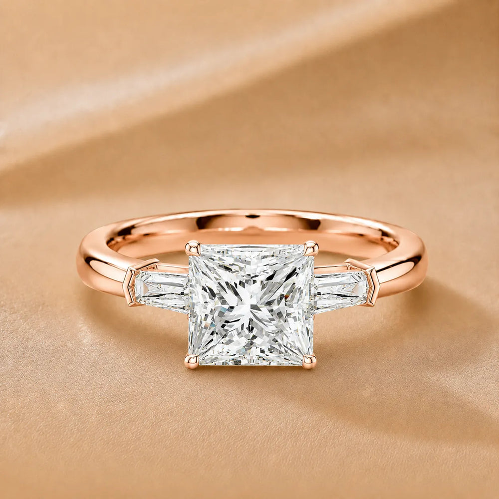 Emerald Elegance Ring with Customize baguette