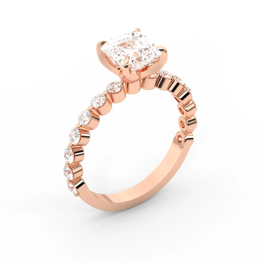 Eleanor Majesty Side Stone Princess Diamond Engagement Ring