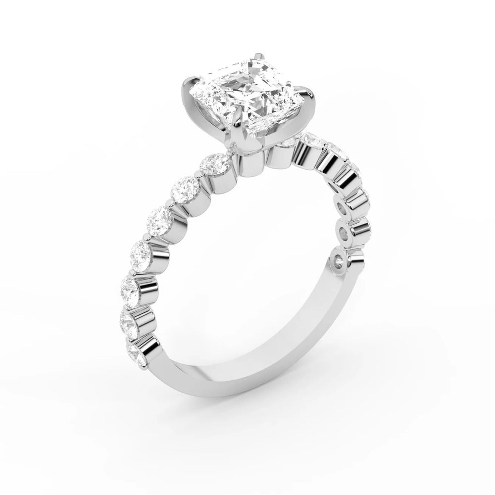 Eleanor Majesty Side Stone Princess Diamond Engagement Ring