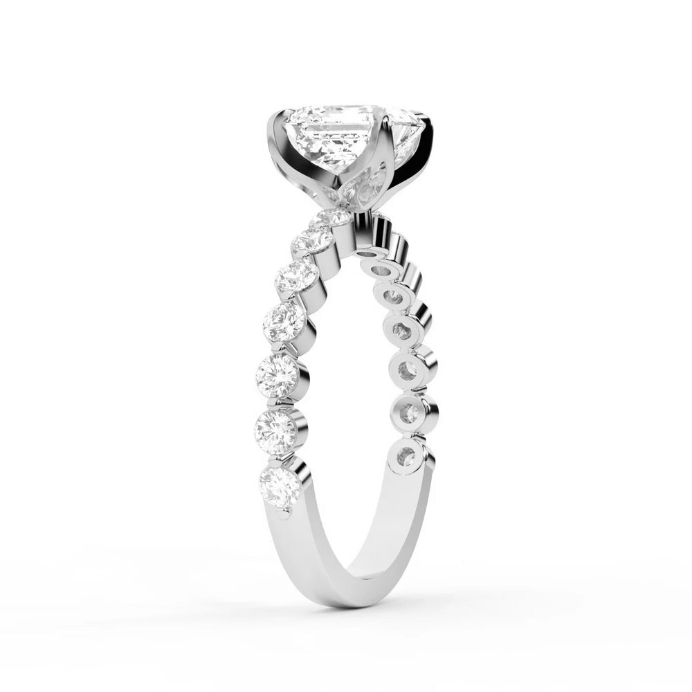 Eleanor Majesty Side Stone Princess Diamond Engagement Ring