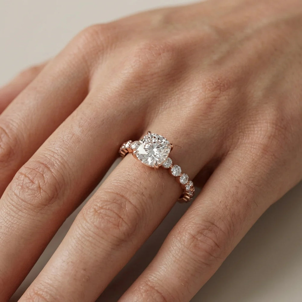 Eleanor Majesty Side Stone Princess Diamond Engagement Ring