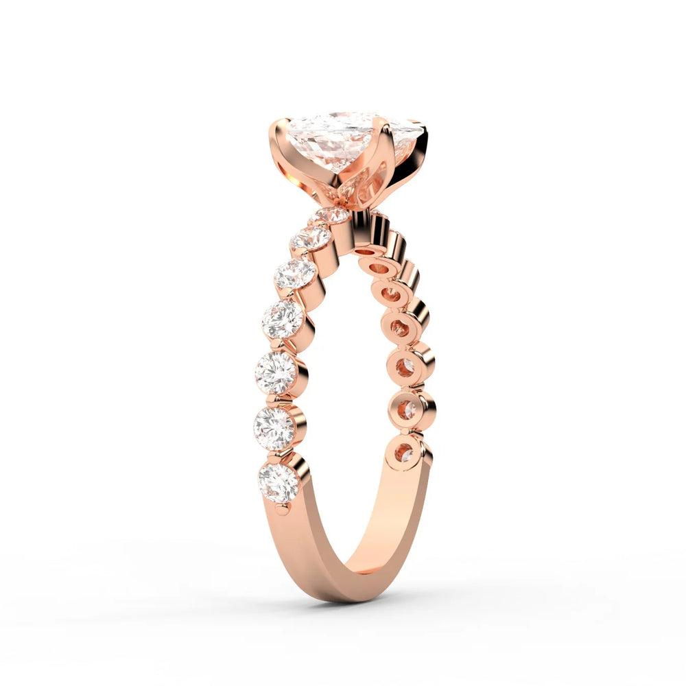 Eleanor Majesty Side Stone Princess Diamond Engagement Ring