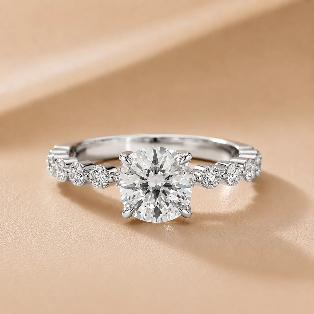 Eleanor Majesty Side Stone Princess Diamond Engagement Ring