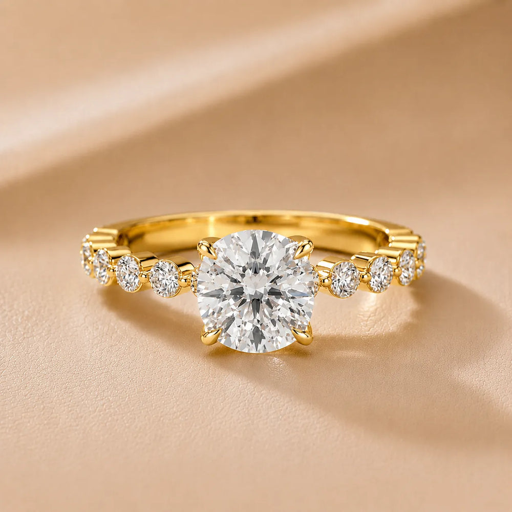 Eleanor Majesty Side Stone Princess Diamond Engagement Ring