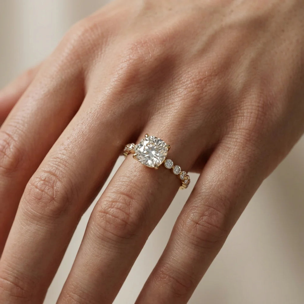 Eleanor Majesty Side Stone Princess Diamond Engagement Ring