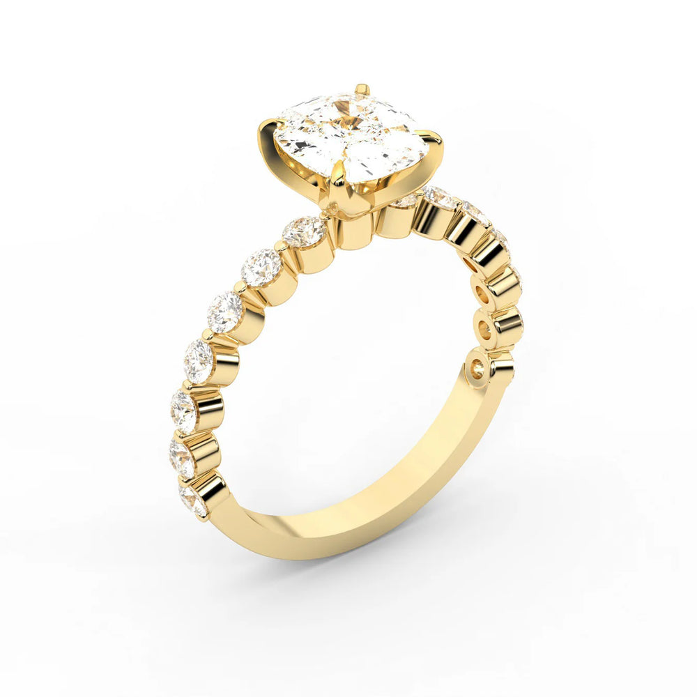 Eleanor Majesty Side Stone Princess Diamond Engagement Ring