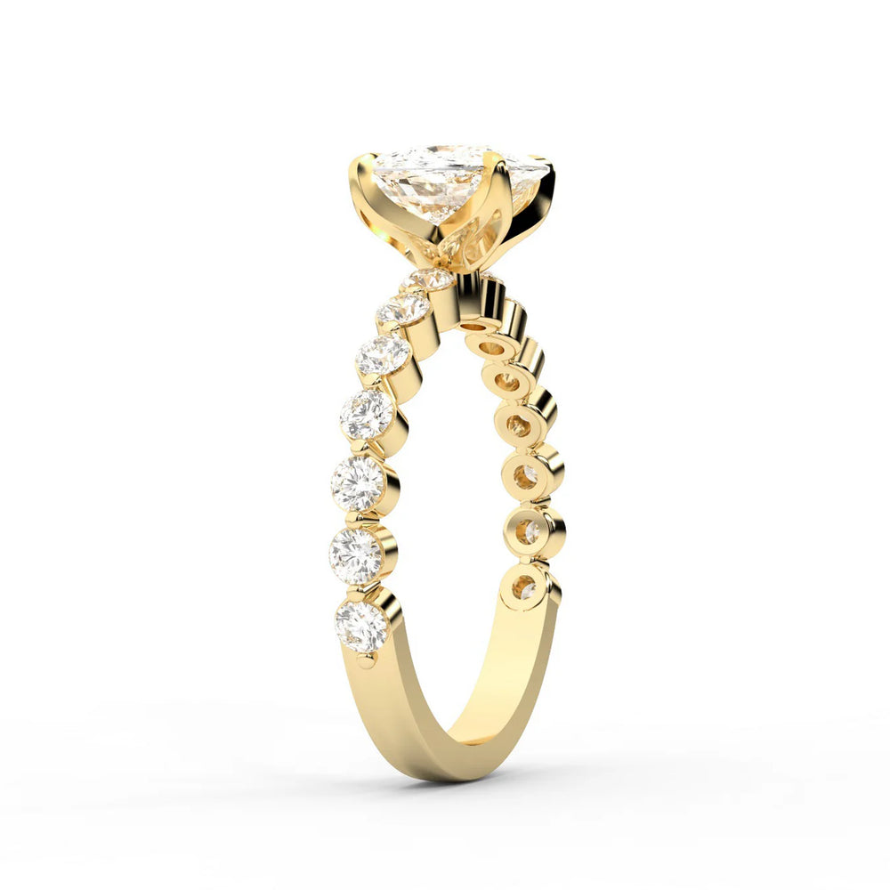 Eleanor Majesty Side Stone Princess Diamond Engagement Ring