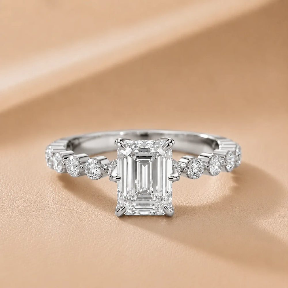 Eleanor Majesty Side Stone Princess Diamond Engagement Ring