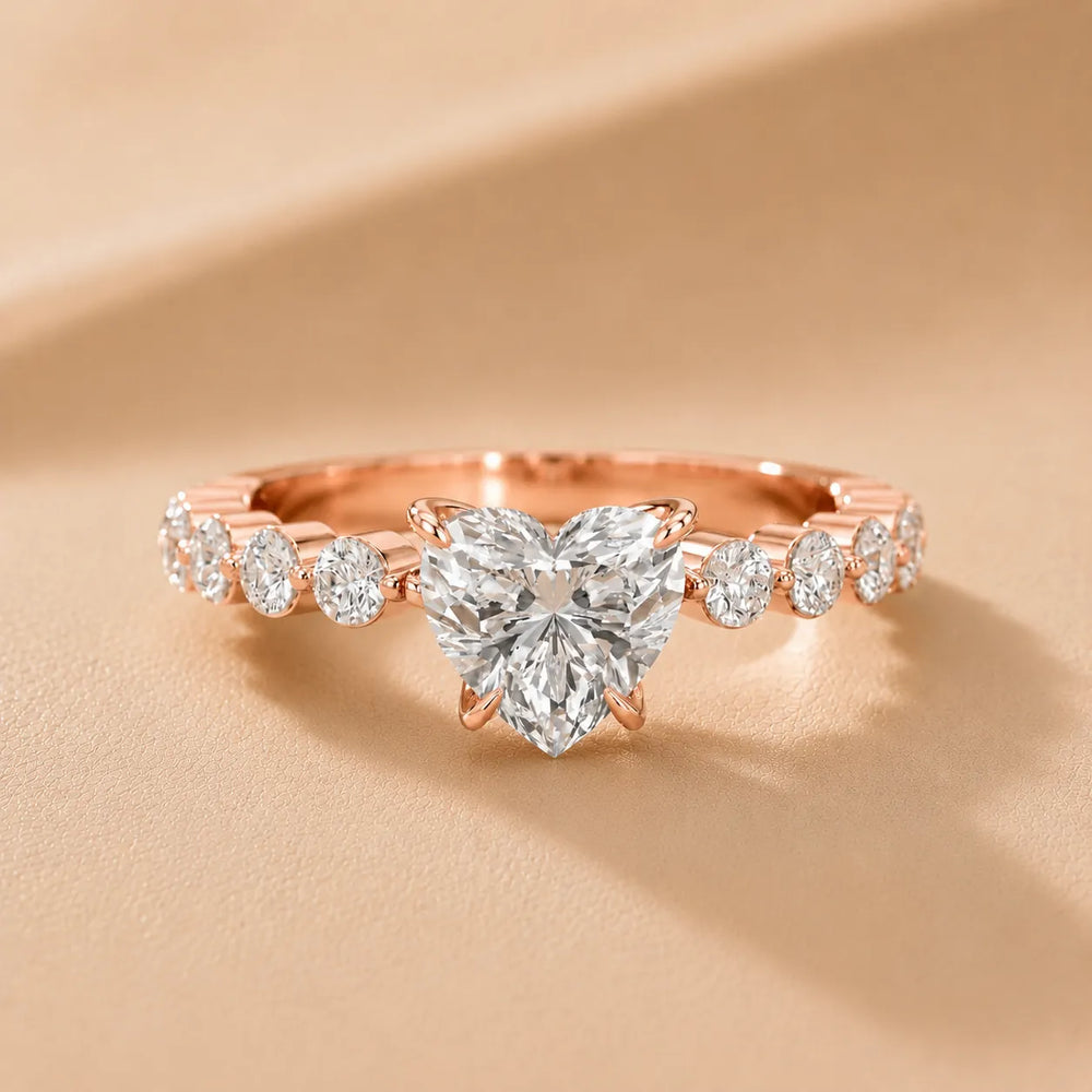 Eleanor Majesty Side Stone Princess Diamond Engagement Ring