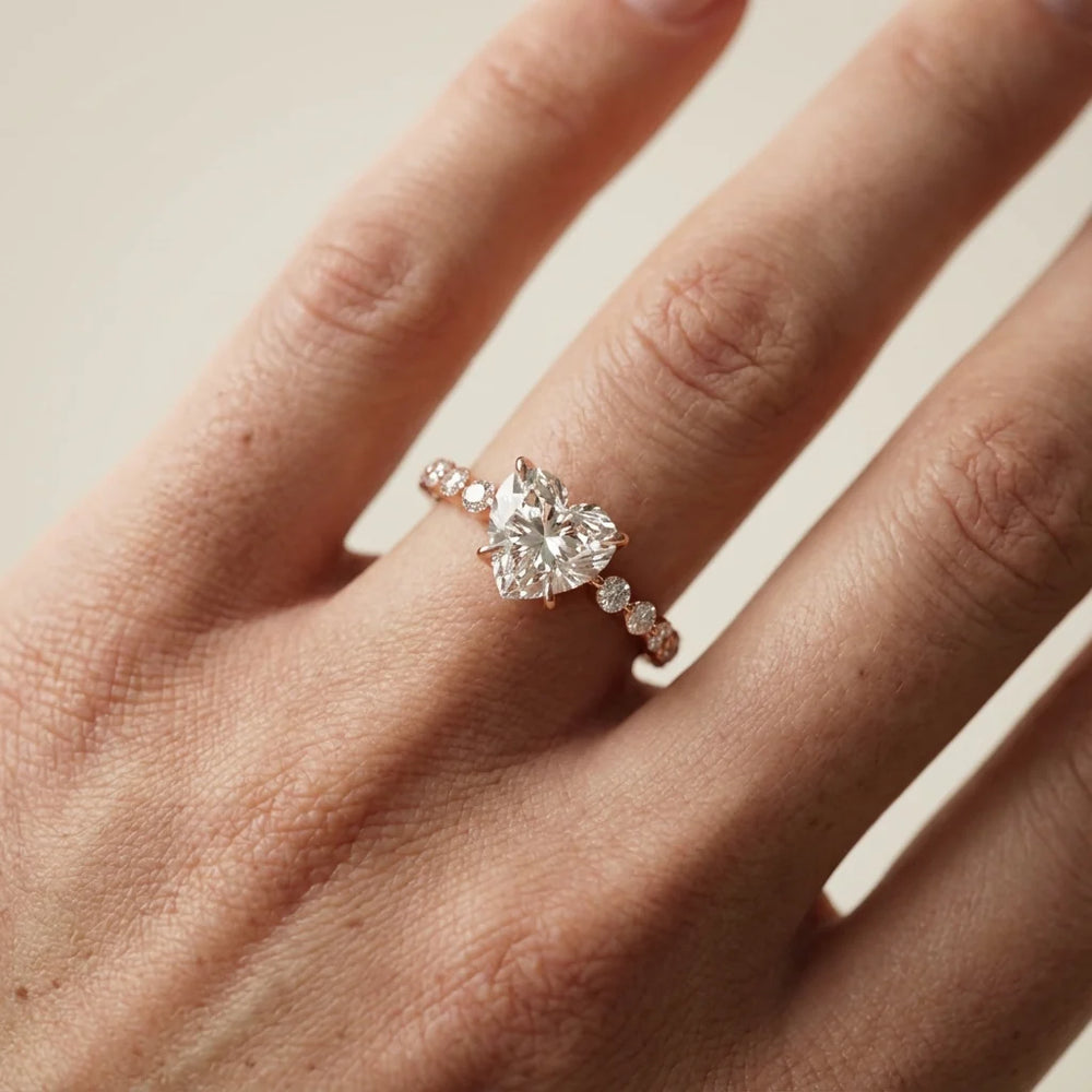 Eleanor Majesty Side Stone Princess Diamond Engagement Ring
