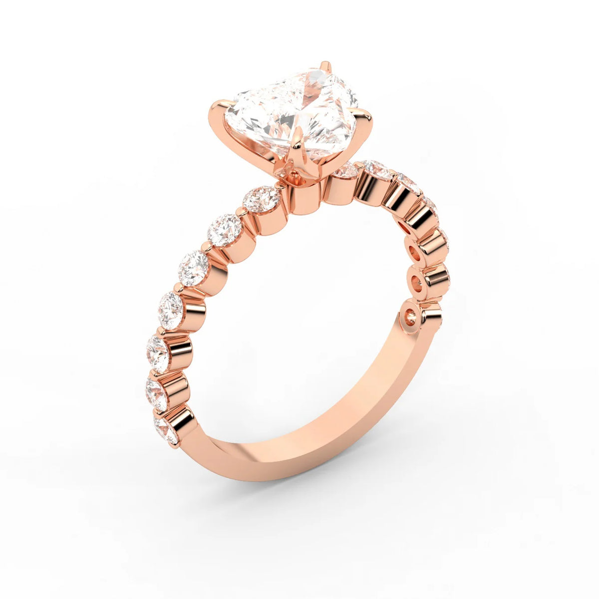 Eleanor Majesty Side Stone Princess Diamond Engagement Ring