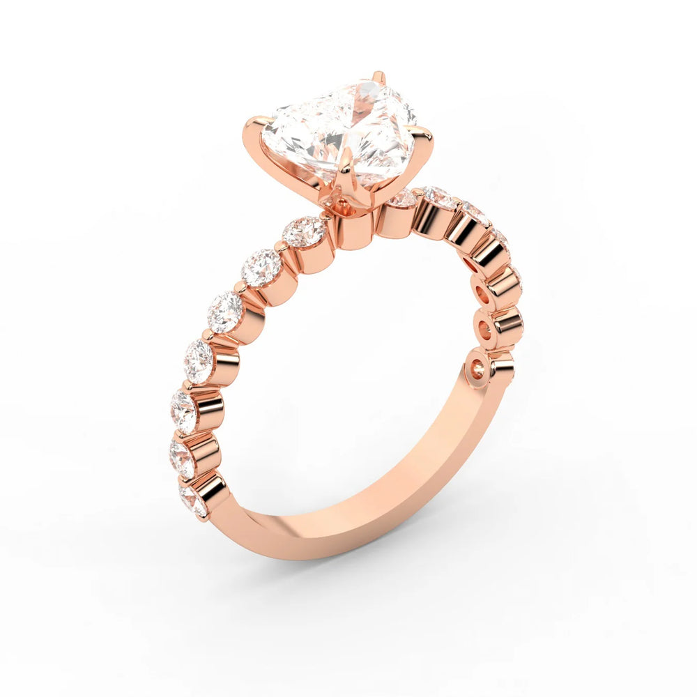 Eleanor Majesty Side Stone Princess Diamond Engagement Ring