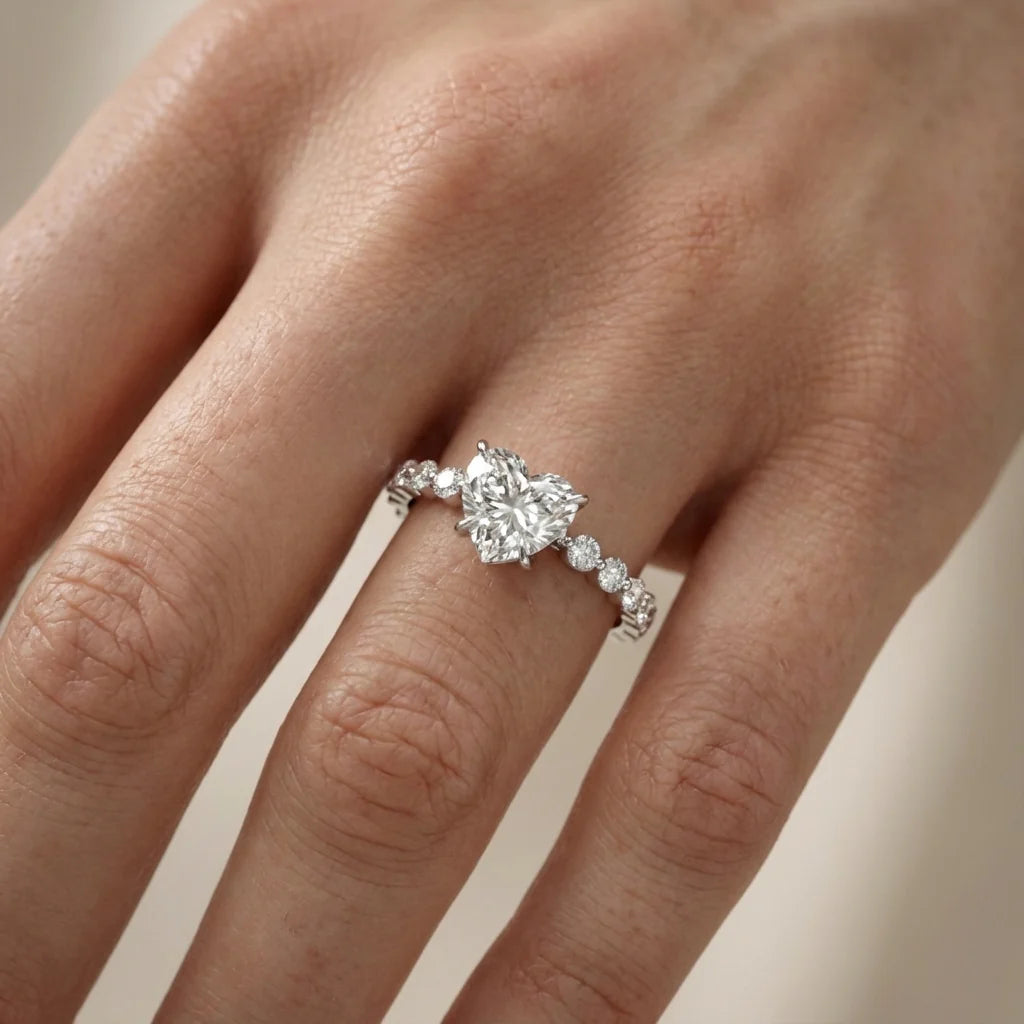 Eleanor Majesty Side Stone Princess Diamond Engagement Ring