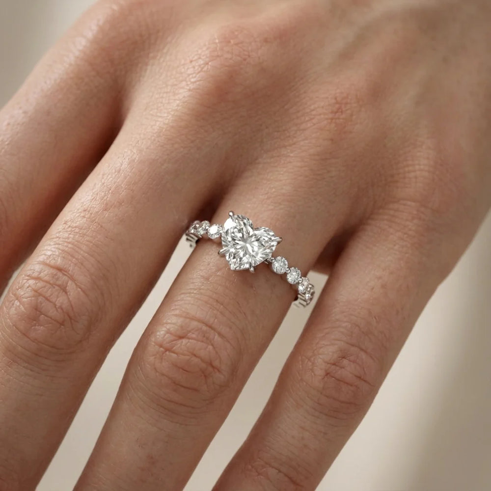 Eleanor Majesty Side Stone Princess Diamond Engagement Ring