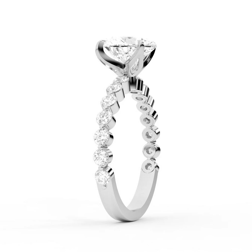Eleanor Majesty Side Stone Princess Diamond Engagement Ring