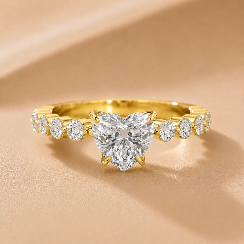 Eleanor Majesty Side Stone Princess Diamond Engagement Ring