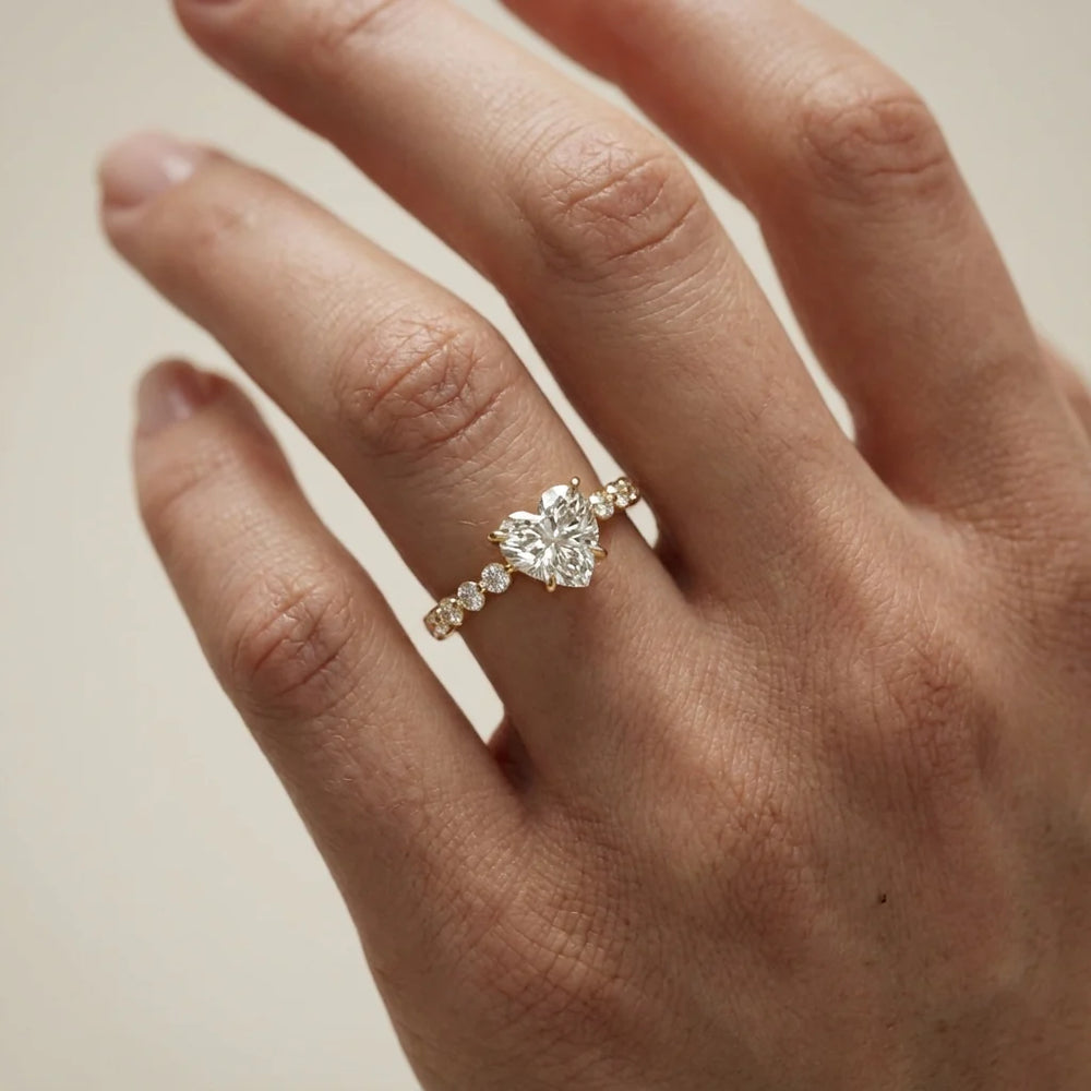 Eleanor Majesty Side Stone Princess Diamond Engagement Ring