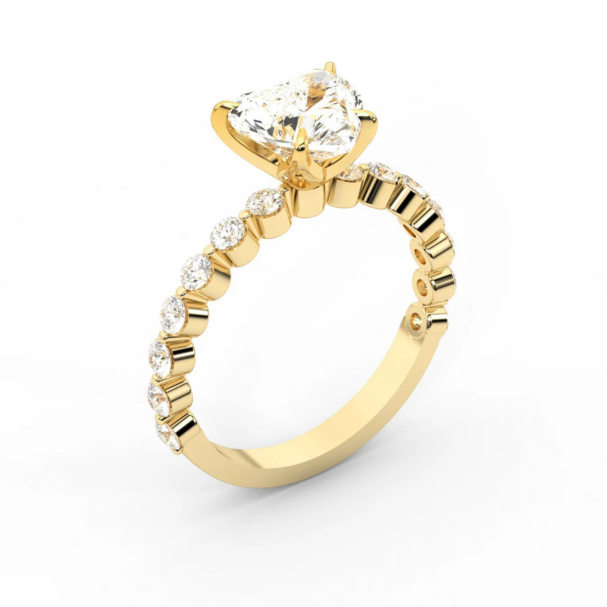 Eleanor Majesty Side Stone Princess Diamond Engagement Ring