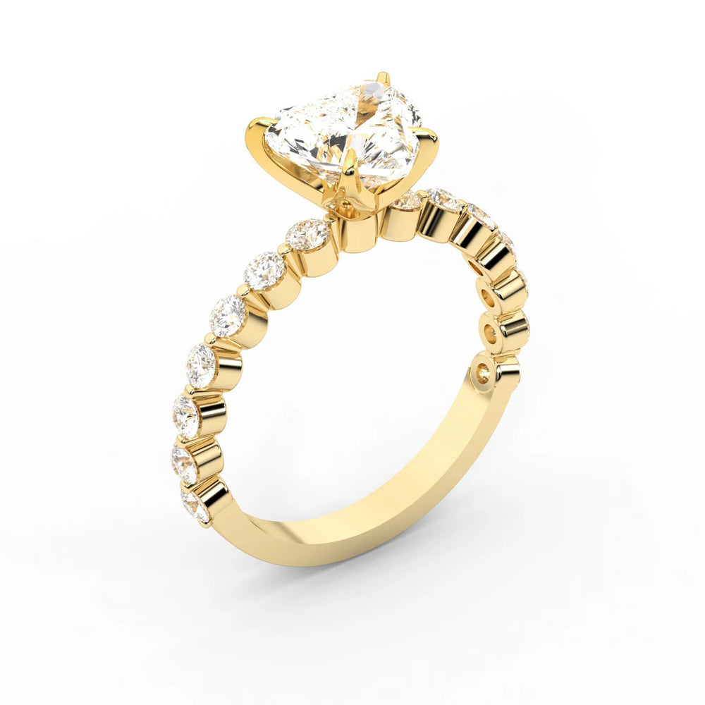 Eleanor Majesty Side Stone Princess Diamond Engagement Ring