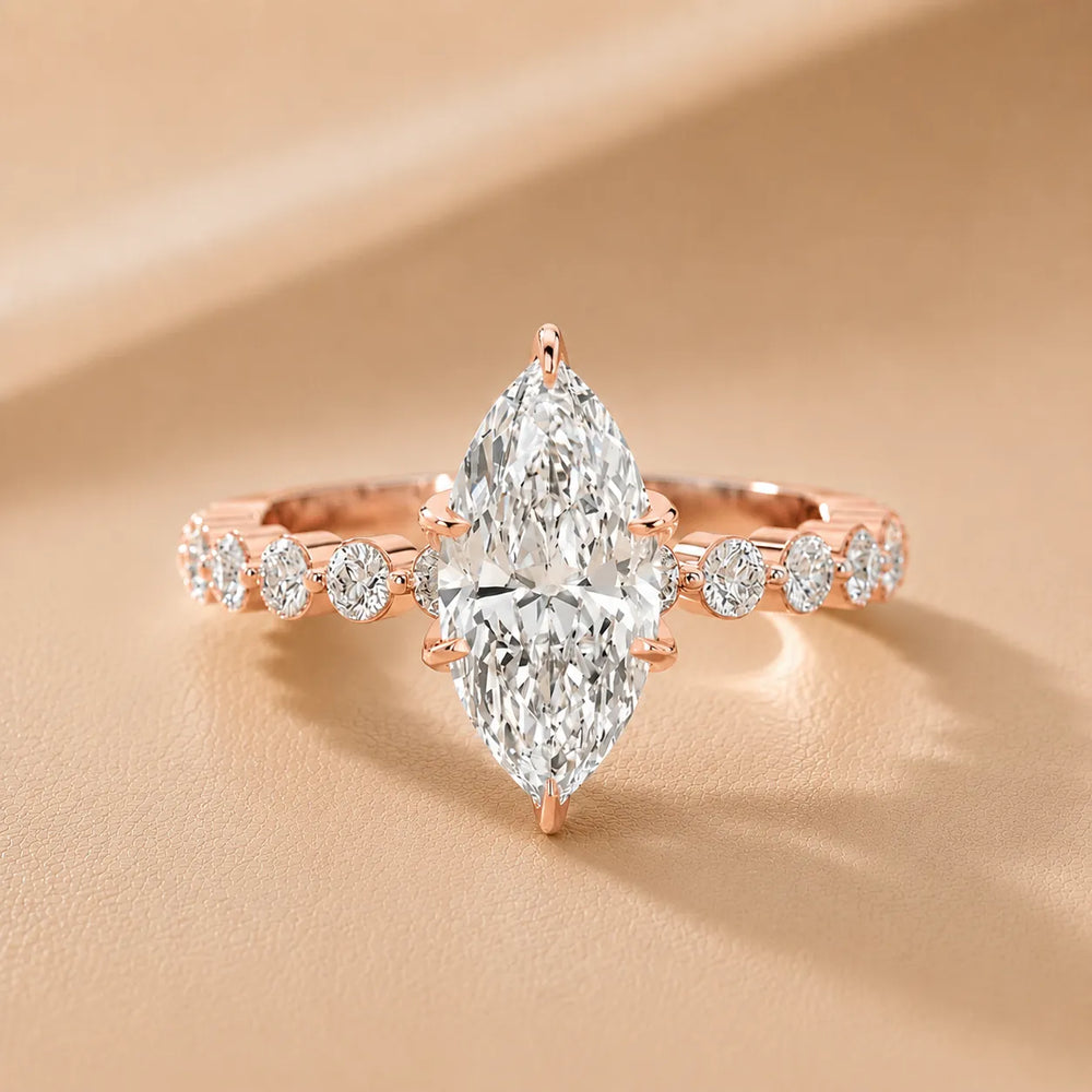 Eleanor Majesty Side Stone Princess Diamond Engagement Ring