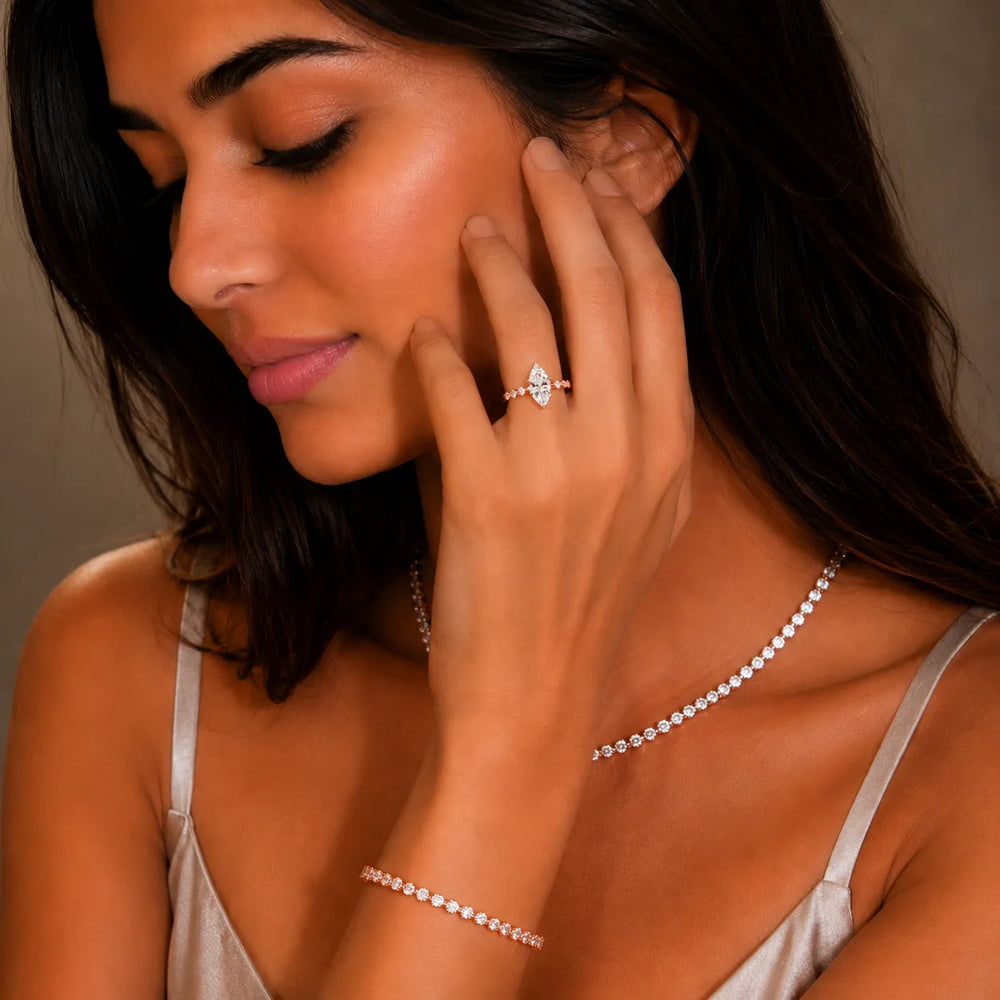 Eleanor Majesty Side Stone Princess Diamond Engagement Ring