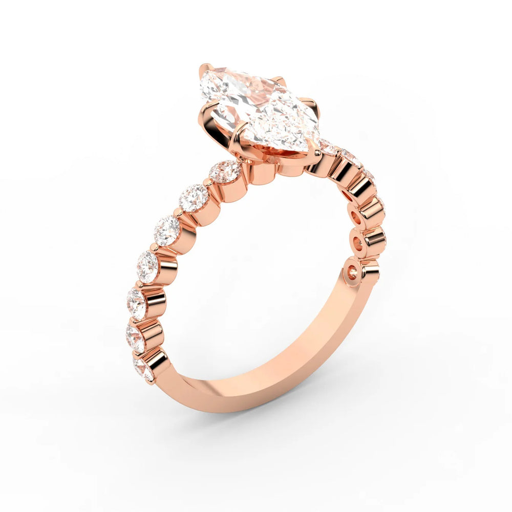 Eleanor Majesty Side Stone Princess Diamond Engagement Ring