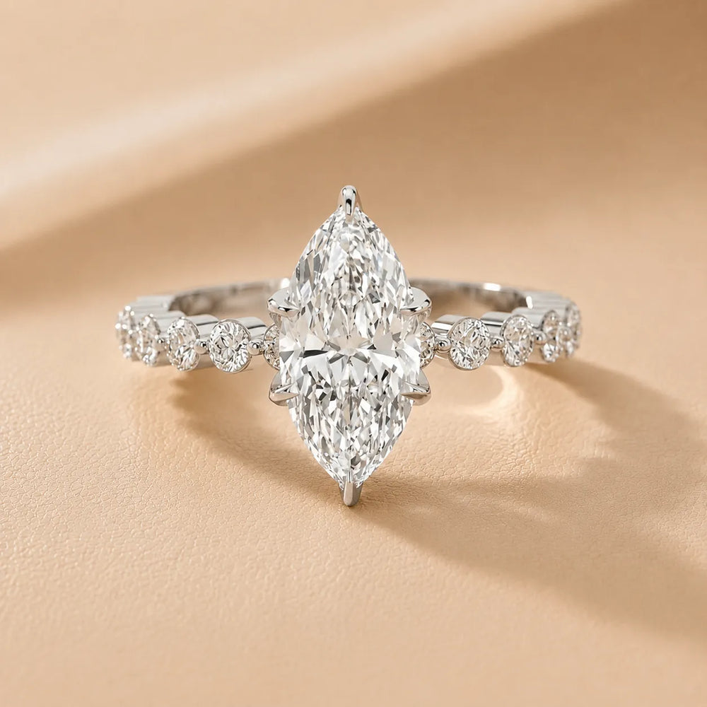 Eleanor Majesty Side Stone Princess Diamond Engagement Ring