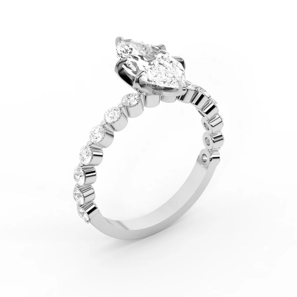Eleanor Majesty Side Stone Princess Diamond Engagement Ring