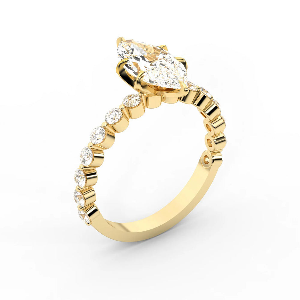 Eleanor Majesty Side Stone Princess Diamond Engagement Ring