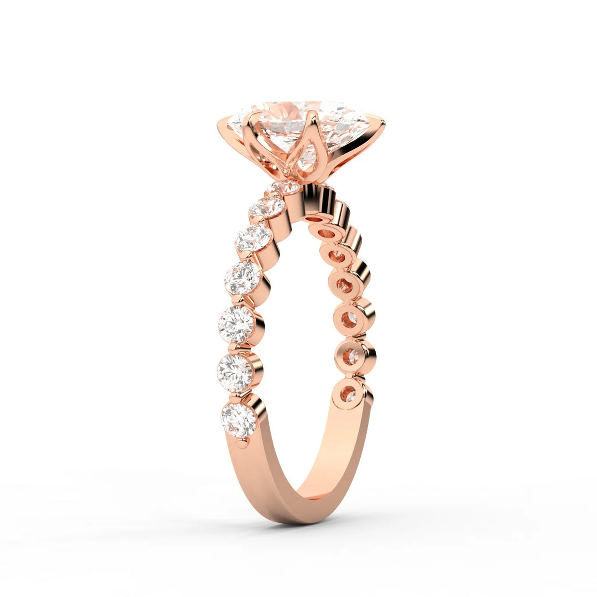 Eleanor Majesty Side Stone Princess Diamond Engagement Ring