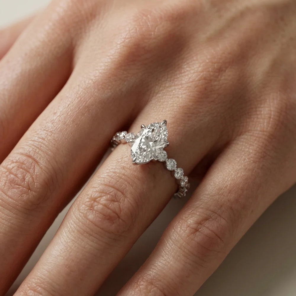 Eleanor Majesty Side Stone Princess Diamond Engagement Ring