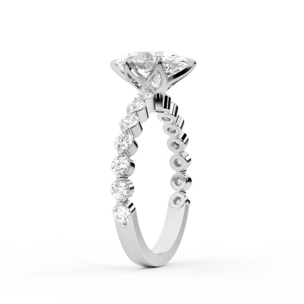 Eleanor Majesty Side Stone Princess Diamond Engagement Ring