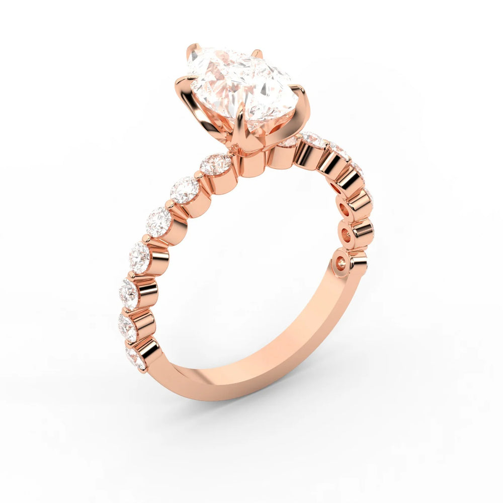 Eleanor Majesty Side Stone Princess Diamond Engagement Ring