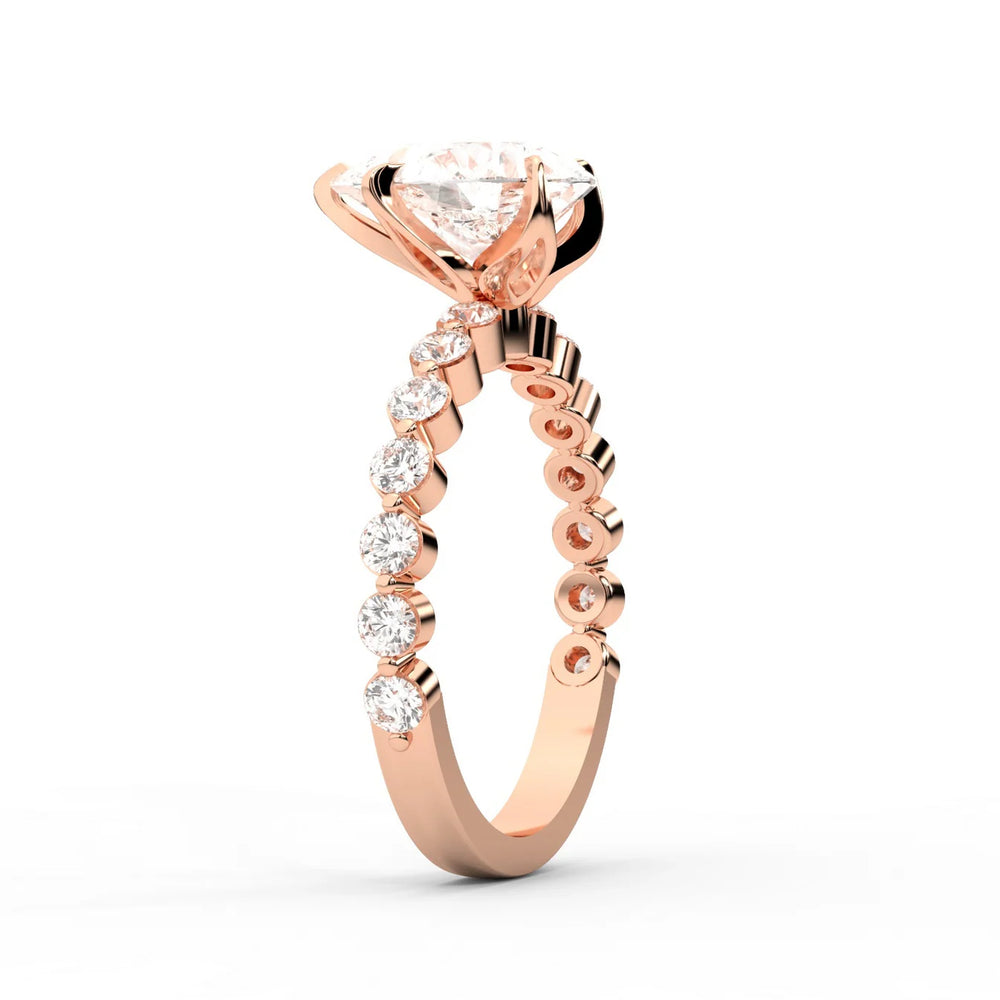 Eleanor Majesty Side Stone Princess Diamond Engagement Ring