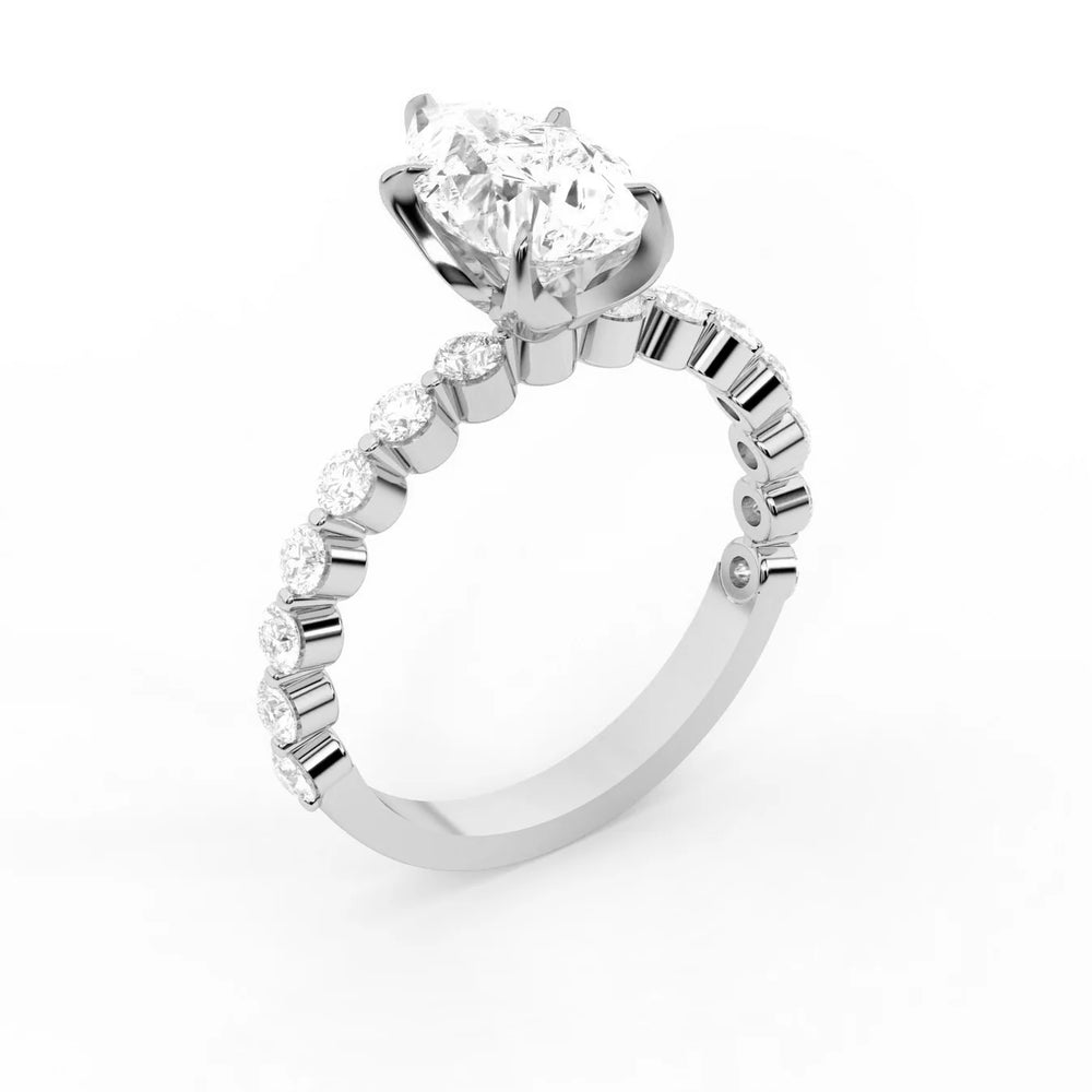 Eleanor Majesty Side Stone Princess Diamond Engagement Ring