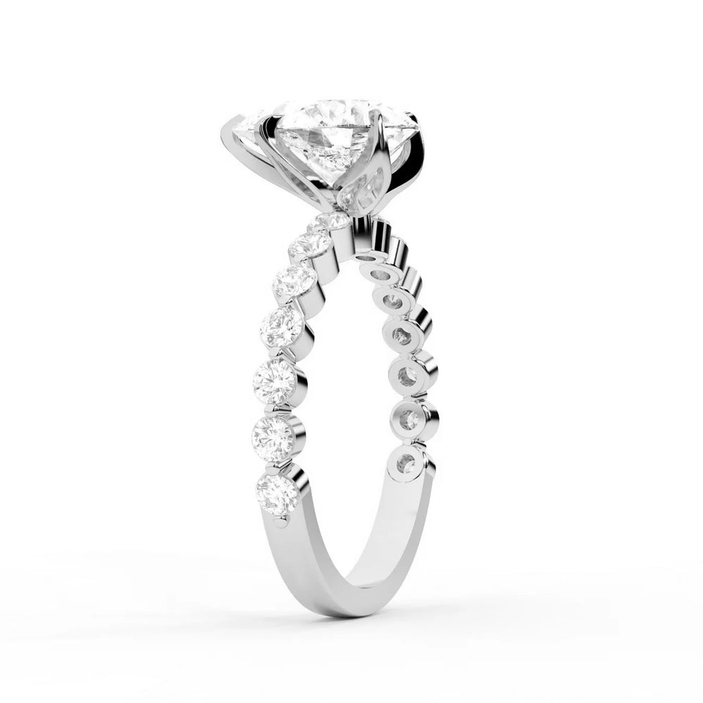 Eleanor Majesty Side Stone Princess Diamond Engagement Ring
