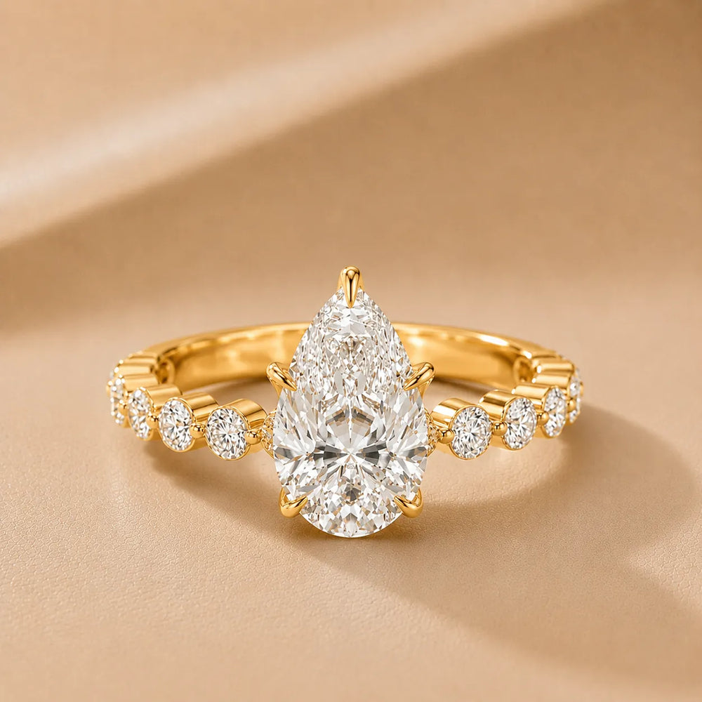 Eleanor Majesty Side Stone Princess Diamond Engagement Ring