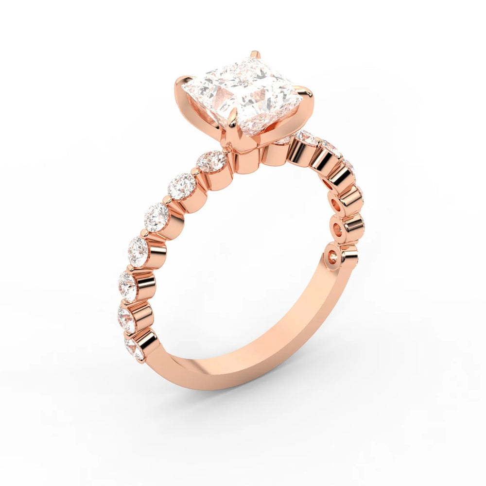 Eleanor Majesty Side Stone Princess Diamond Engagement Ring