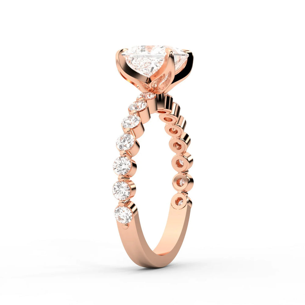Eleanor Majesty Side Stone Princess Diamond Engagement Ring