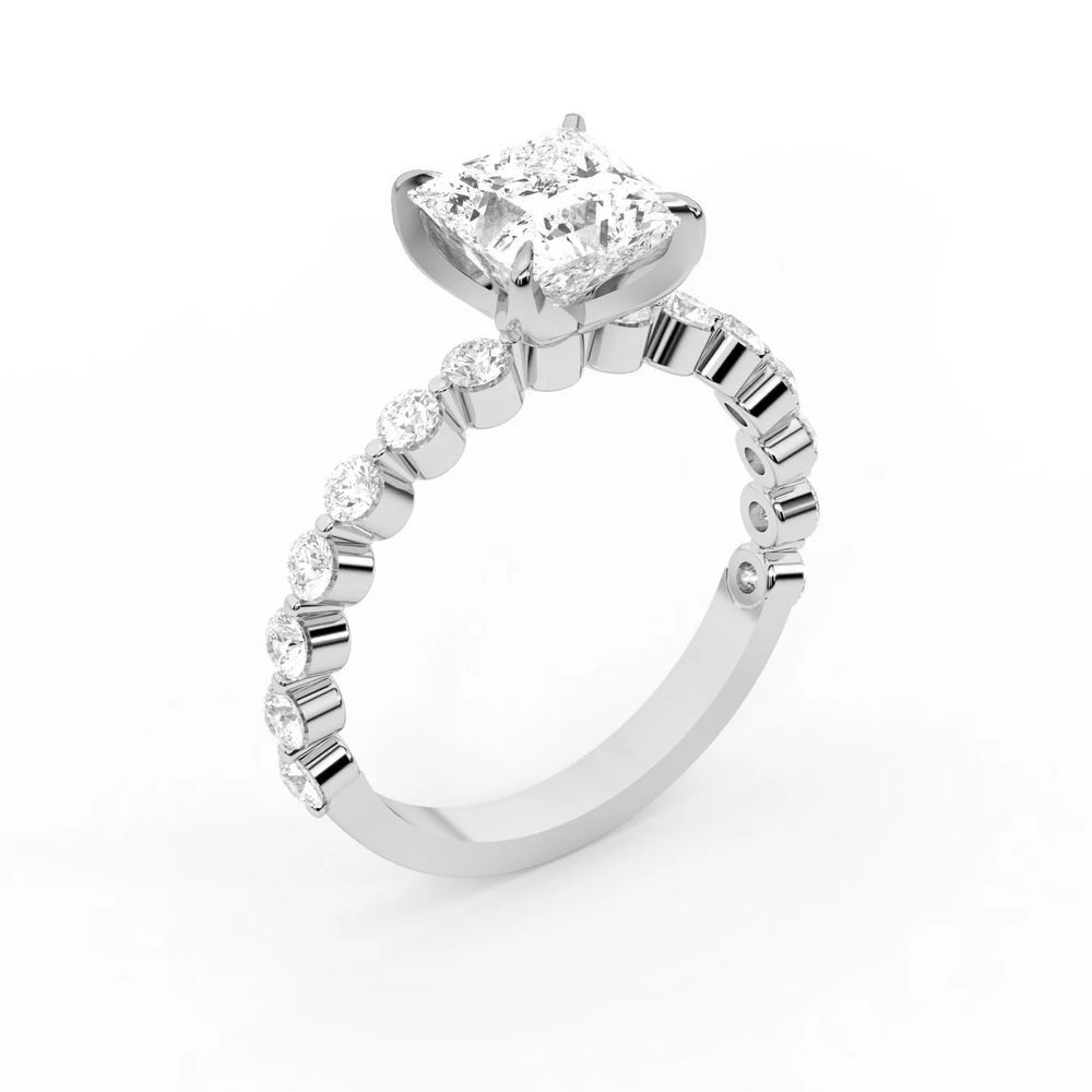 Eleanor Majesty Side Stone Princess Diamond Engagement Ring