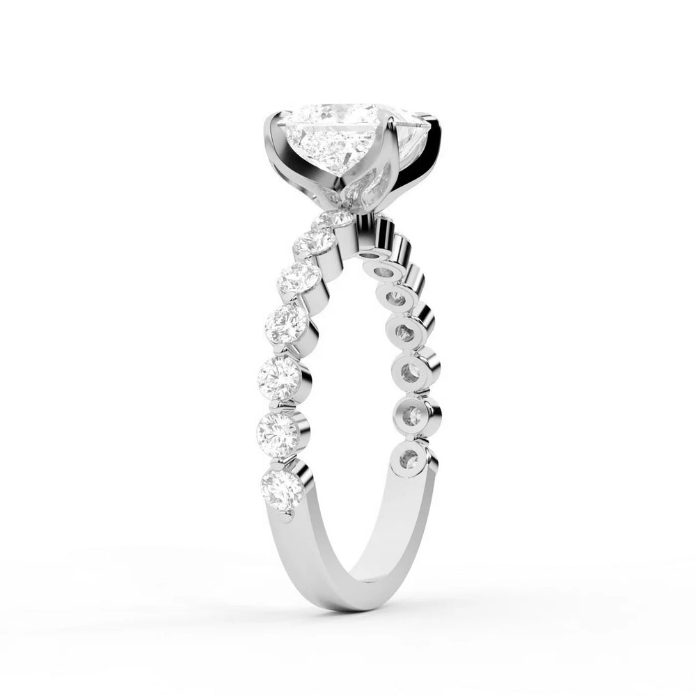Eleanor Majesty Side Stone Princess Diamond Engagement Ring