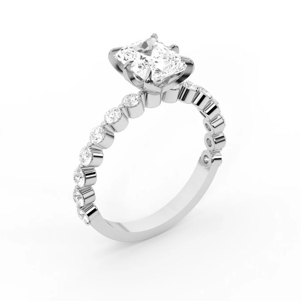 Eleanor Majesty Side Stone Princess Diamond Engagement Ring