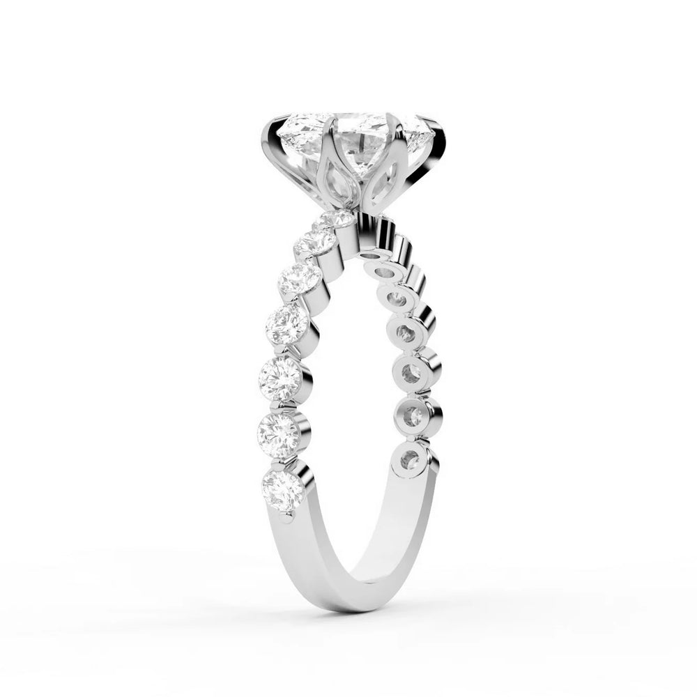 Eleanor Majesty Side Stone Princess Diamond Engagement Ring