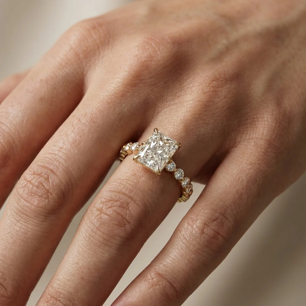 Eleanor Majesty Side Stone Princess Diamond Engagement Ring