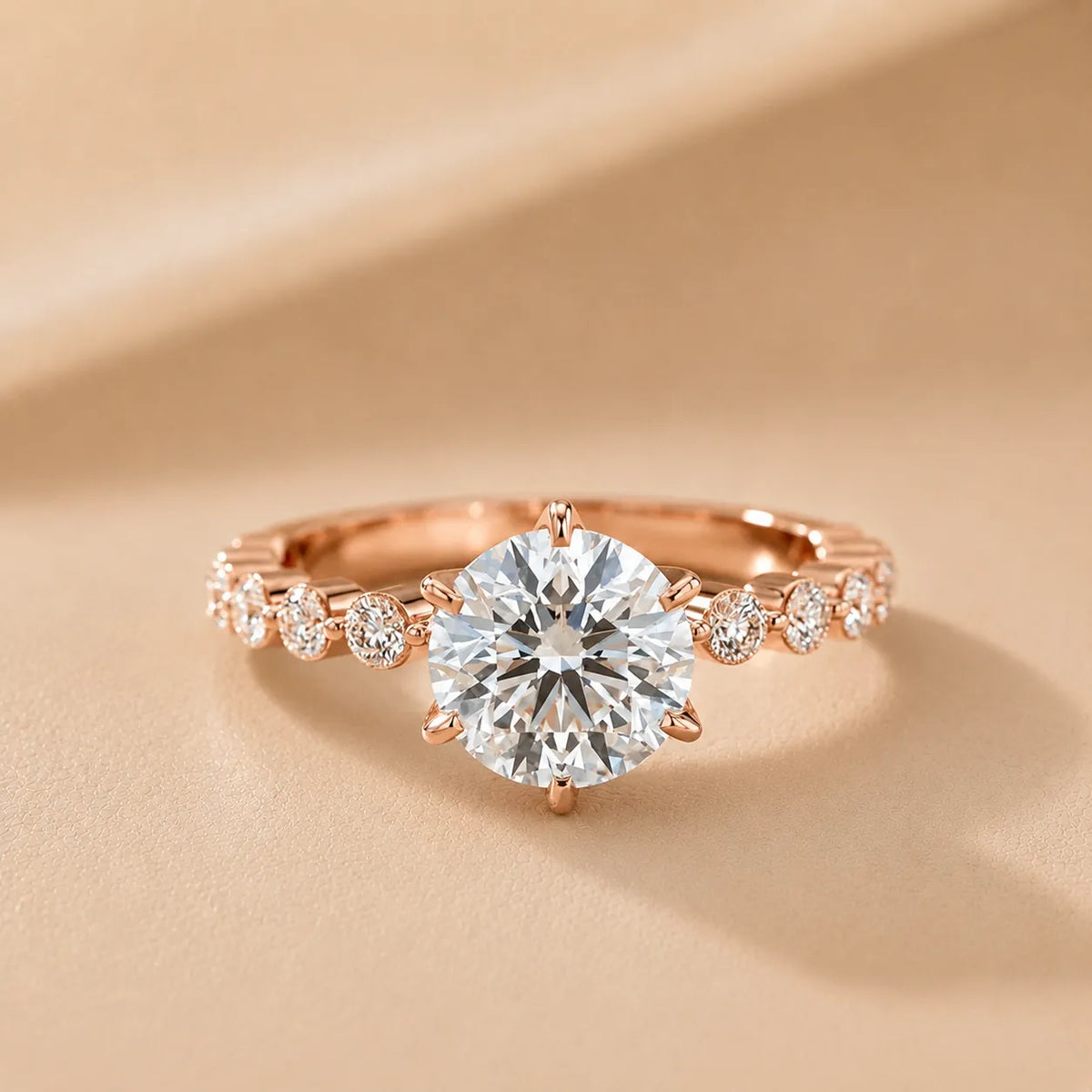 Eleanor Majesty Side Stone Princess Diamond Engagement Ring
