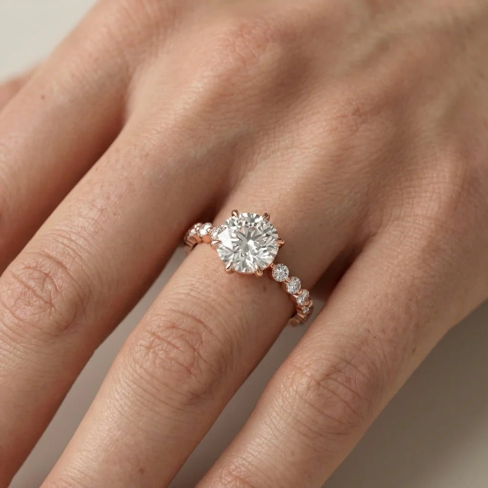 Eleanor Majesty Side Stone Princess Diamond Engagement Ring