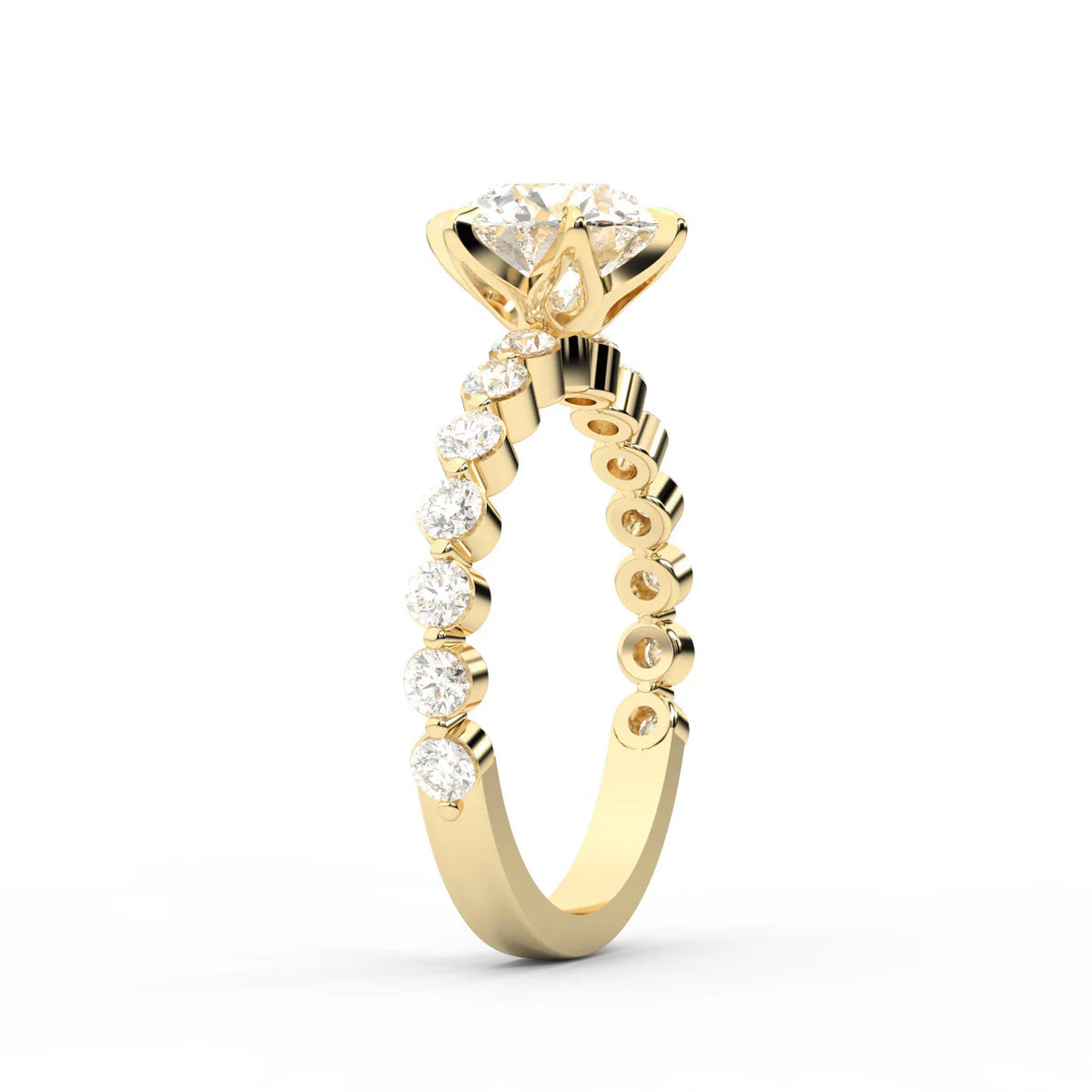 Eleanor Majesty Side Stone Princess Diamond Engagement Ring