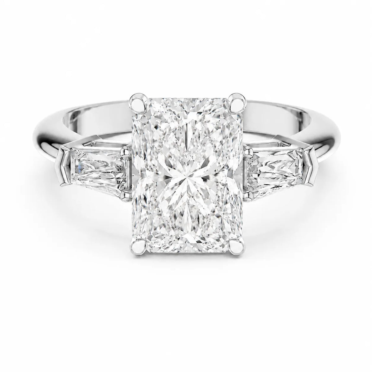 Emerald Elegance Ring with Customize baguette