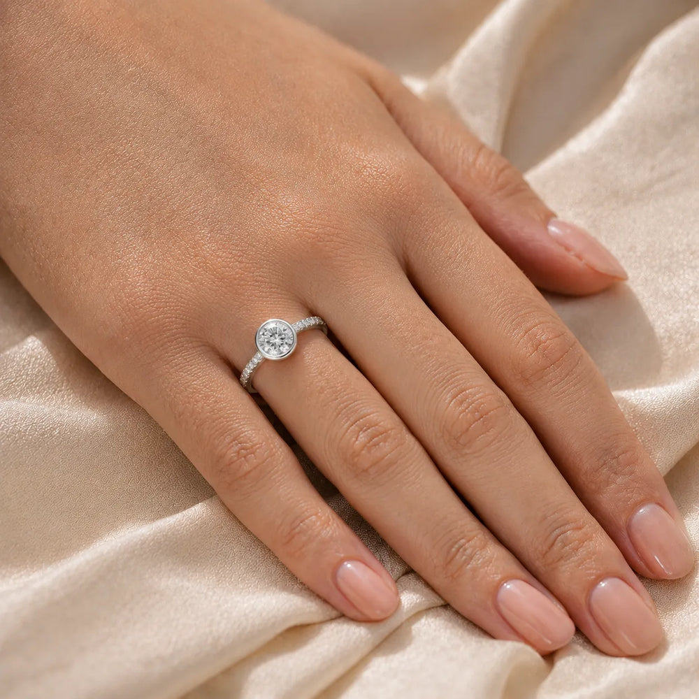 Elegant Bezel-Set Accent Ring